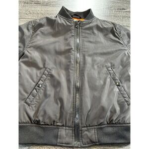 H&M Kids Bomber Jacket Black Orange Lined Size 6-7Y 122/128 Boys Girls Unisex Co